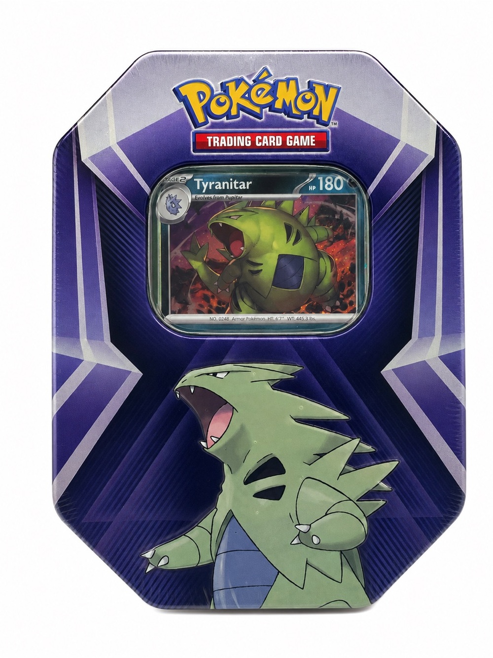 Pokémon Tyranitar Tin - 3 Foils 1 code card and 3 TCG Booster Packs